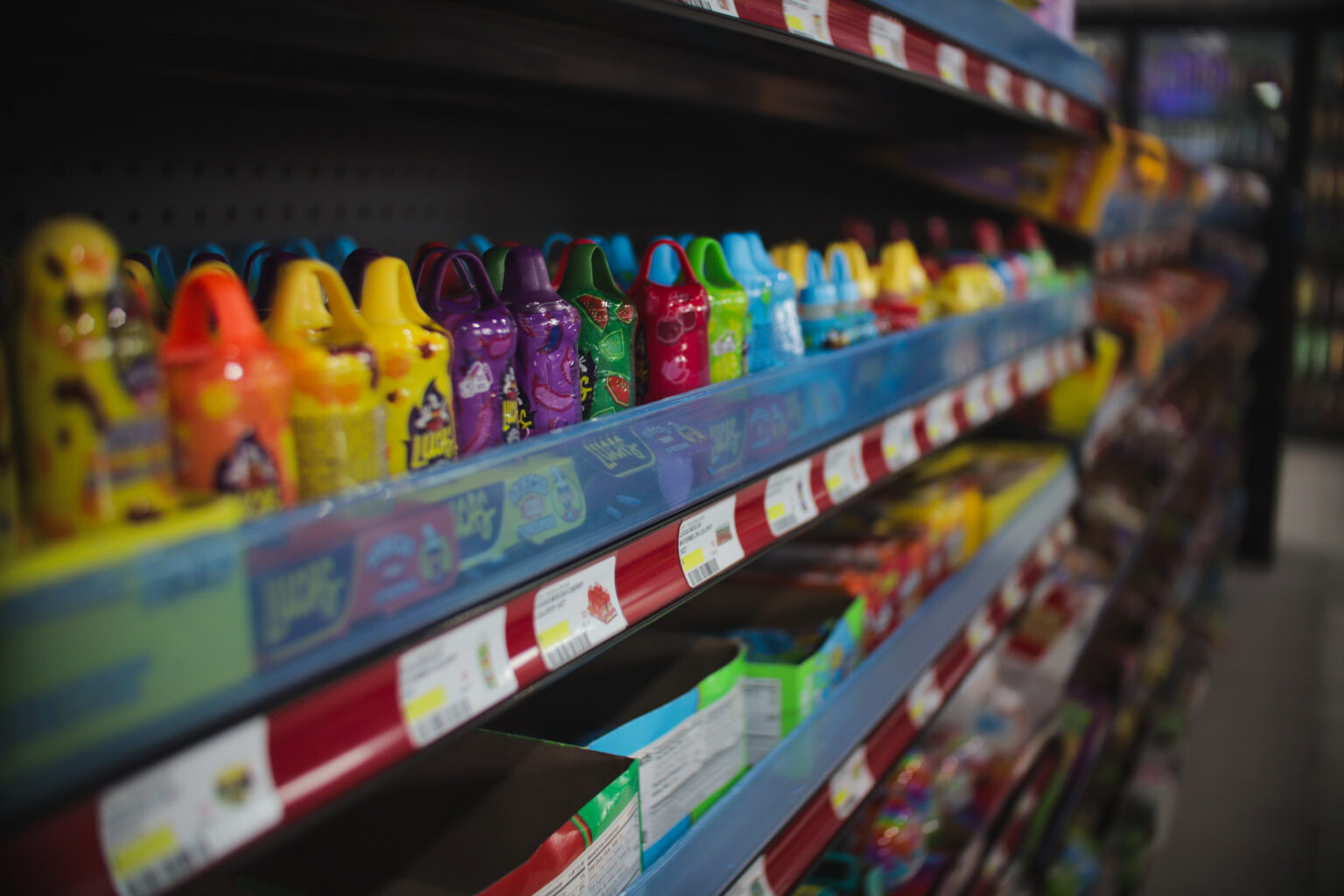 Candy aisle shelving at a RoadTrac convenience store, showcasing inventory Modisoft
helps manage across multiple locations.